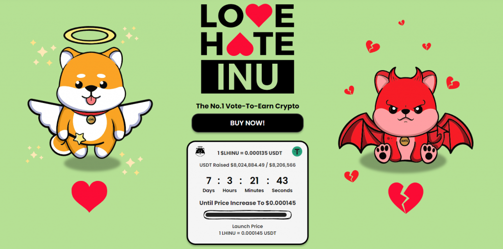 Love Hate Inu Website am 28.4. 
