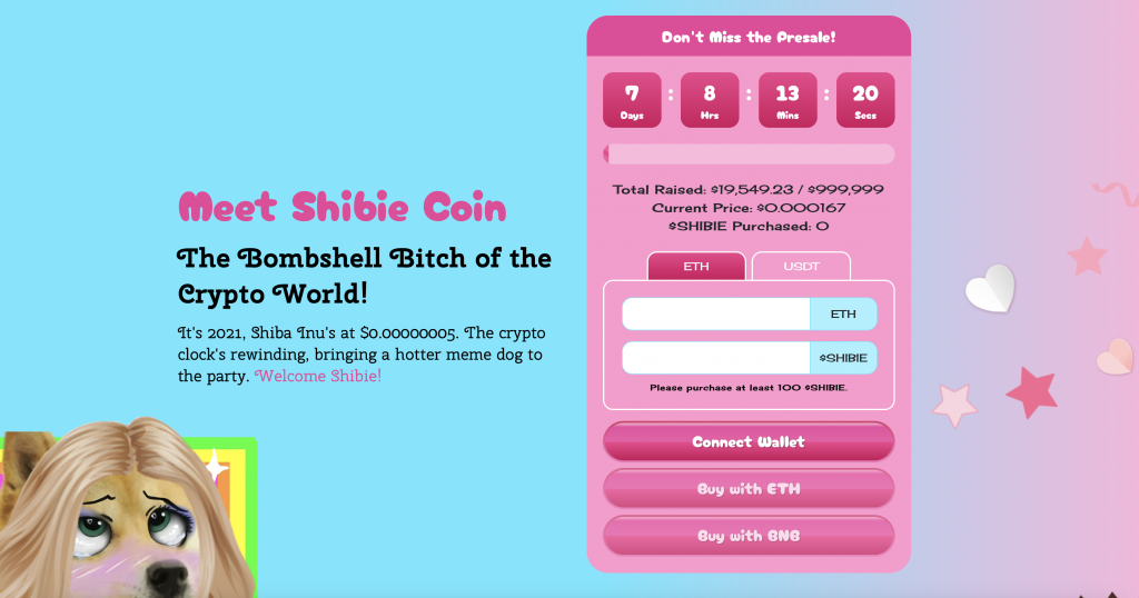 Screenshot SHIBIE-Presale. 
