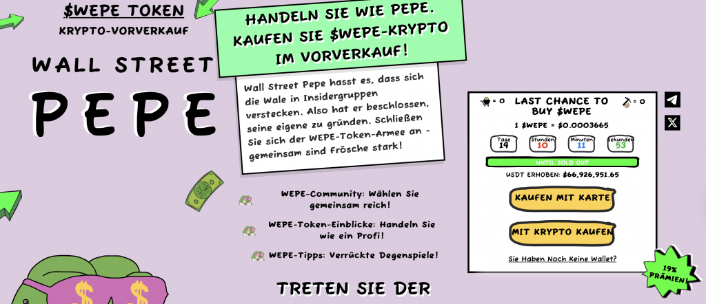 Wall Street Pepe Website