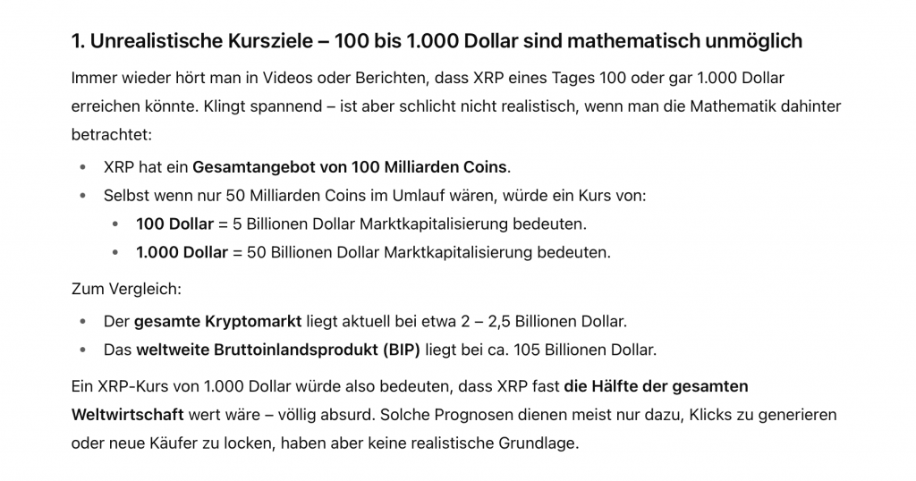 ChatGPT über XRP